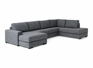 Malmø sofa med open end og chaiselong TV D/L: 220 B: 356 - Mørk grå